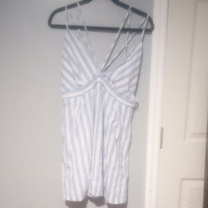 Cooperative Blue and White Striped Mini Dress